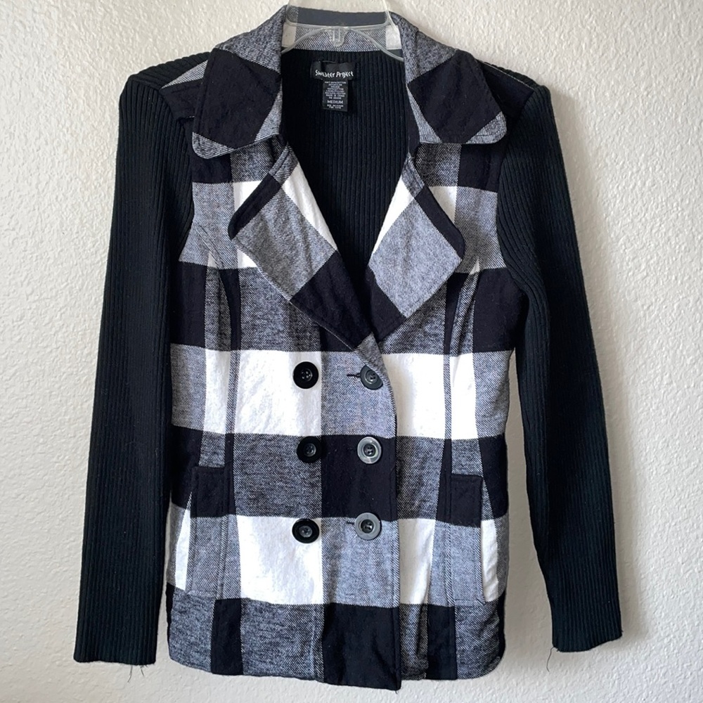 Black and white checkered sweater
